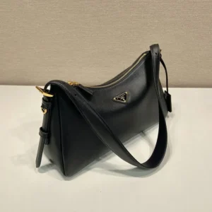 Prada Women Aimée Medium Leather Shoulder Bag-Black 1BC229