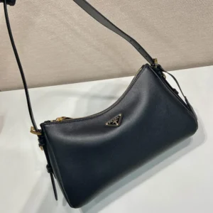 Prada Women Aimée Medium Leather Shoulder Bag-Black 1BC229