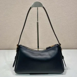 Prada Women Aimée Medium Leather Shoulder Bag-Black 1BC229