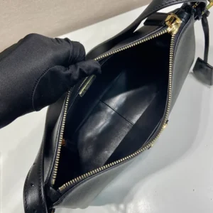 Prada Women Aimée Medium Leather Shoulder Bag-Black 1BC229