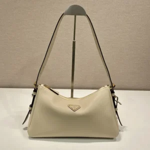 Prada Women Aimée Medium Leather Shoulder Bag-Sandy 1BC229