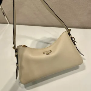 Prada Women Aimée Medium Leather Shoulder Bag-Sandy 1BC229