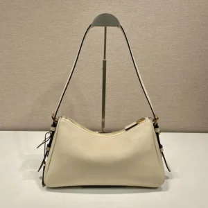 Prada Women Aimée Medium Leather Shoulder Bag-Sandy 1BC229