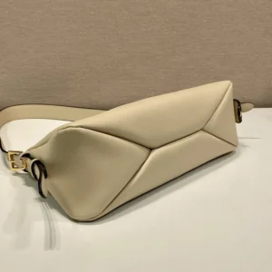 Prada Women Aimée Medium Leather Shoulder Bag-Sandy 1BC229