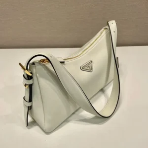 Prada Women Aimée Medium Leather Shoulder Bag-White 1BC229