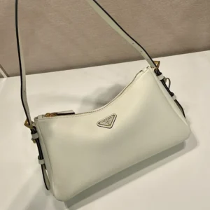 Prada Women Aimée Medium Leather Shoulder Bag-White 1BC229