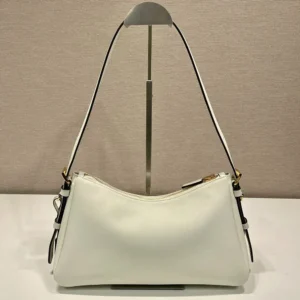 Prada Women Aimée Medium Leather Shoulder Bag-White 1BC229