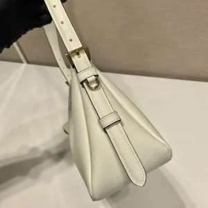Prada Women Aimée Medium Leather Shoulder Bag-White 1BC229