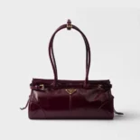 Prada Women Bonnie Medium Leather Handbag-Maroon 1BA4262CYR