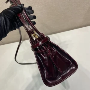Prada Women Bonnie Medium Leather Handbag-Maroon 1BA4262CYR
