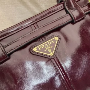Prada Women Bonnie Medium Leather Handbag-Maroon 1BA4262CYR