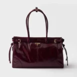 Prada Women Bonnie Medium Leather Handbag-Maroon 1BA4332CYR