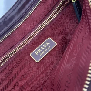 Prada Women Bonnie Medium Leather Handbag-Maroon 1BA4332CYR