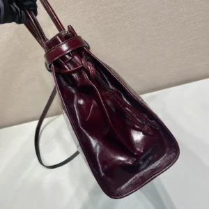 Prada Women Bonnie Medium Leather Handbag-Maroon 1BA4332CYR