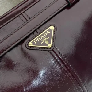 Prada Women Bonnie Medium Leather Handbag-Maroon 1BA4332CYR