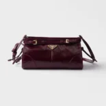 Prada Women Bonnie Small Leather Shoulder Bag-Maroon 1BH2152CYR