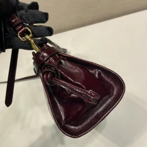 Prada Women Bonnie Small Leather Shoulder Bag-Maroon 1BH2152CYR