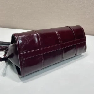 Prada Women Bonnie Small Leather Shoulder Bag-Maroon 1BH2152CYR