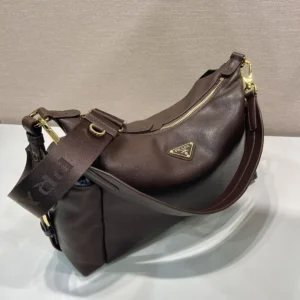 Prada Women Explore Large Nappa Leather Bag-Dark Brown