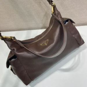 Prada Women Explore Large Nappa Leather Bag-Dark Brown