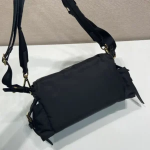 Prada Women Explore Large Re-Nylon Shoulder Bag With Flap-Black 1BD391