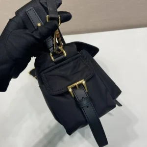 Prada Women Explore Large Re-Nylon Shoulder Bag With Flap-Black 1BD391