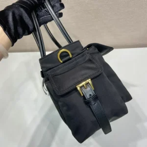 Prada Women Explore Medium Re-Nylon And Leather Tote Bag-Black