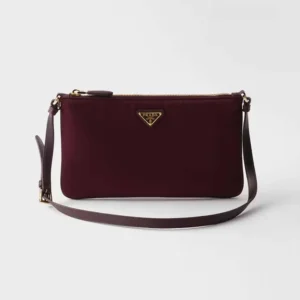 Prada Women Re-Nylon Pouch Enameled Metal Triangle Logo 1NE545
