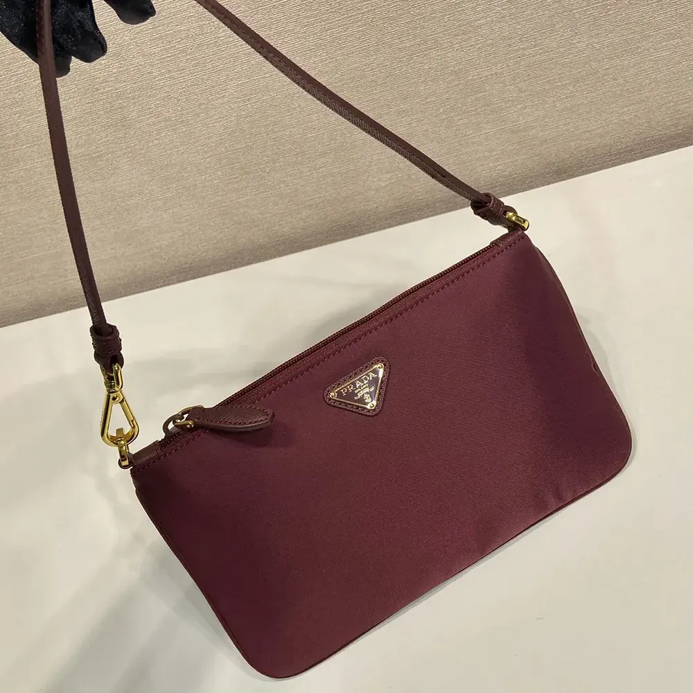 Prada Women Re-Nylon Pouch Enameled Metal Triangle Logo 1NE545 5 Prada Women Re-Nylon Pouch Enameled Metal Triangle Logo 1NE545