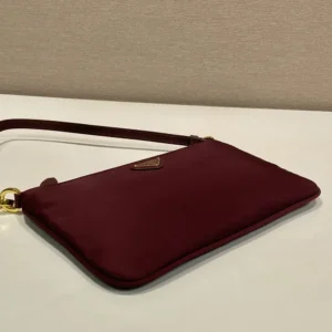 Prada Women Re-Nylon Pouch Enameled Metal Triangle Logo 1NE545