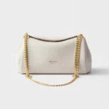 Prada Women Tumulte Small Nappa Leather Bag-White 1BD395