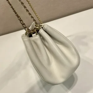 Prada Women Tumulte Small Nappa Leather Bag-White 1BD395