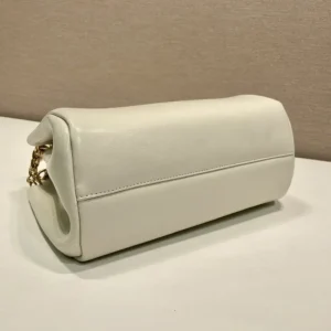 Prada Women Tumulte Small Nappa Leather Bag-White 1BD395