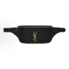 Saint Laurent YSL Unisex Cassandre Classic Belt Bag in Shiny Leather-Black