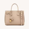 Saint Laurent YSL Women Baby Sac De Jour In Supple Grained Leather-Beige