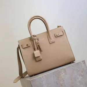 Saint Laurent YSL Women Baby Sac De Jour In Supple Grained Leather-Beige