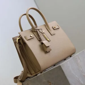 Saint Laurent YSL Women Baby Sac De Jour In Supple Grained Leather-Beige