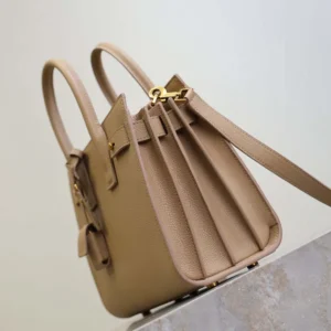 Saint Laurent YSL Women Baby Sac De Jour In Supple Grained Leather-Beige