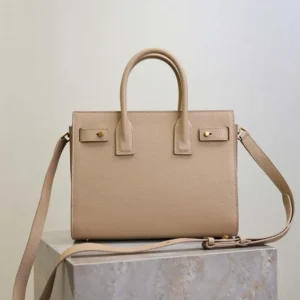 Saint Laurent YSL Women Baby Sac De Jour In Supple Grained Leather-Beige