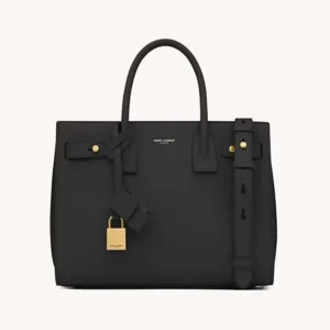 Saint Laurent YSL Women Baby Sac De Jour In Supple Grained Leather-Black