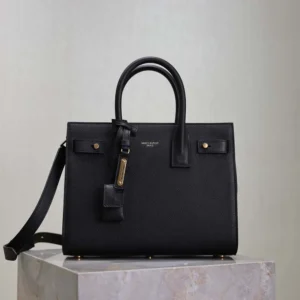 Saint Laurent YSL Women Baby Sac De Jour In Supple Grained Leather-Black