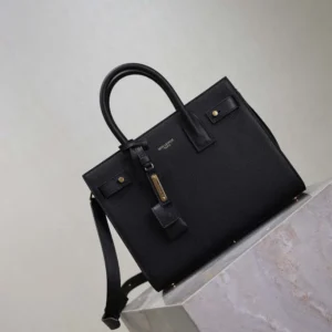 Saint Laurent YSL Women Baby Sac De Jour In Supple Grained Leather-Black