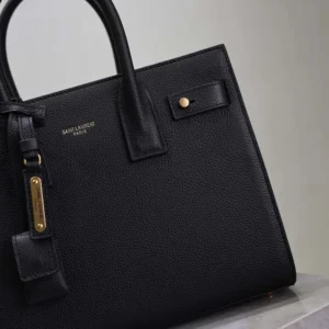 Saint Laurent YSL Women Baby Sac De Jour In Supple Grained Leather-Black