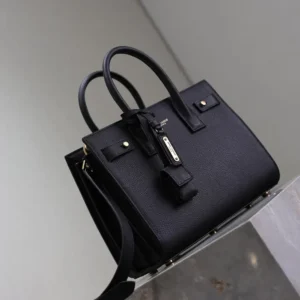 Saint Laurent YSL Women Baby Sac De Jour In Supple Grained Leather-Black