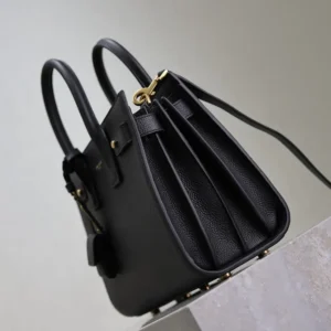 Saint Laurent YSL Women Baby Sac De Jour In Supple Grained Leather-Black