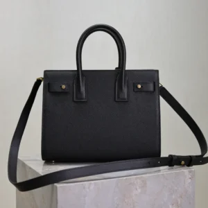 Saint Laurent YSL Women Baby Sac De Jour In Supple Grained Leather-Black