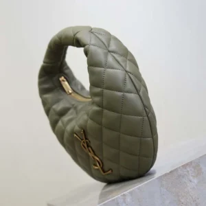 Saint Laurent YSL Women Icarino In Quilted Nappa-Dark Green