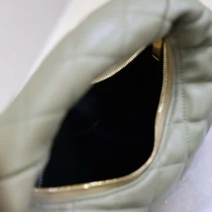 Saint Laurent YSL Women Icarino In Quilted Nappa-Dark Green