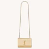 Saint Laurent YSL Women Kate Small In Metallic Leather-Gold 469390A