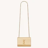 Saint Laurent YSL Women Kate Small In Metallic Leather-Gold 469390A